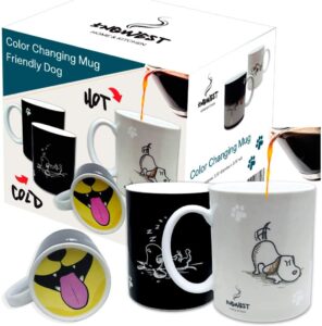 InGwest. Funny Coffee Mug with Friendly Dog and Tongue on Bottom