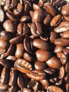 eating coffee beans